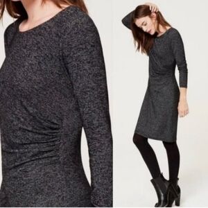 LOFT Heather Gray Long Sleeve Dress Women's Size Small Petite